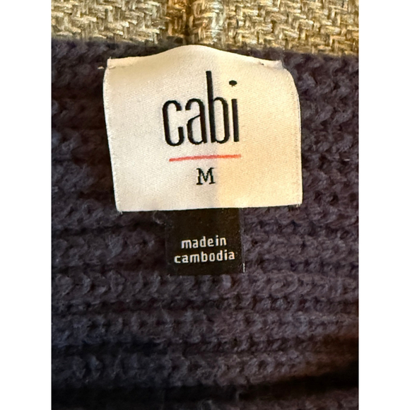Cabi Navy Utopia Asymmetrical Sweater Size Medium EUC - Picture 4 of 5